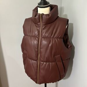 Banana Republic Vegan Leather Puffer Vest